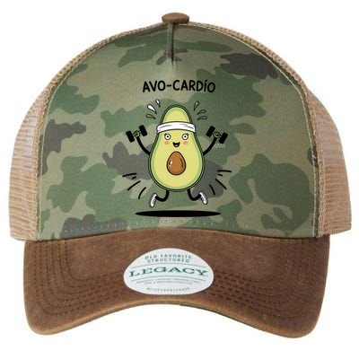 Avocardio Funny Avocado Fitness Illustration Legacy Tie Dye Trucker Hat