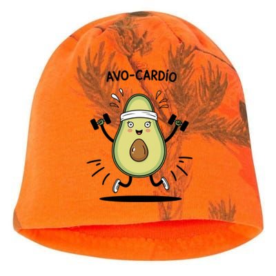 Avocardio Funny Avocado Fitness Illustration Kati - Camo Knit Beanie