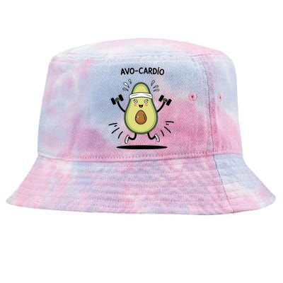 Avocardio Funny Avocado Fitness Illustration Tie-Dyed Bucket Hat