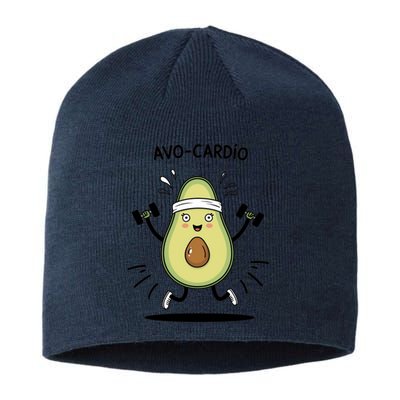 Avocardio Funny Avocado Fitness Illustration Sustainable Beanie