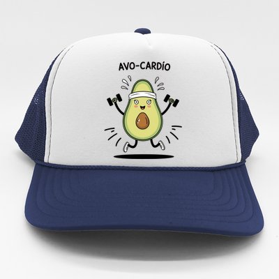 Avocardio Funny Avocado Fitness Illustration Trucker Hat