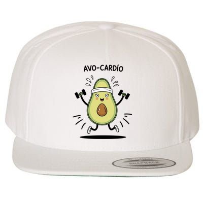 Avocardio Funny Avocado Fitness Illustration Wool Snapback Cap