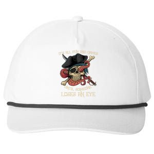 All Fun And Games Until Someone Loses An Eye Funny Pirate Snapback Five-Panel Rope Hat