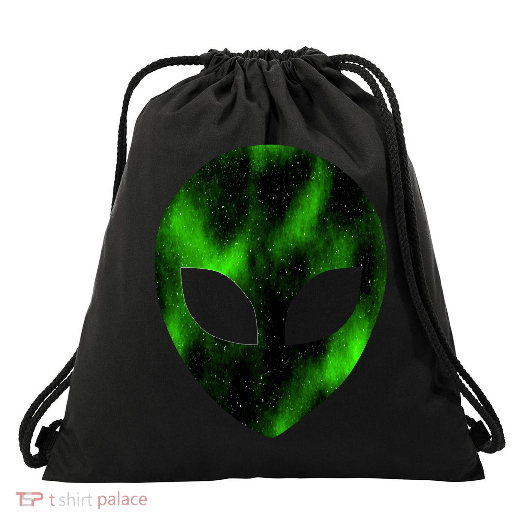 Alien Face Drawstring Bag