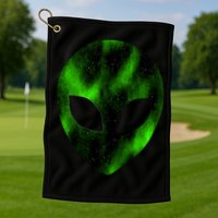 Alien Face Golf Towel