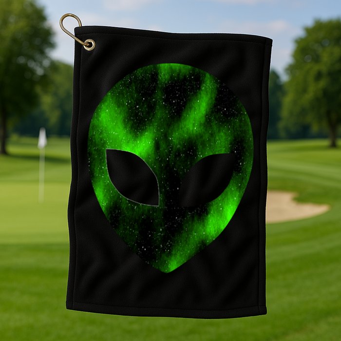 Alien Face Golf Towel