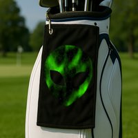 Alien Face Golf Towel