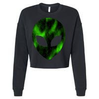 Alien Face Cropped Pullover Crew