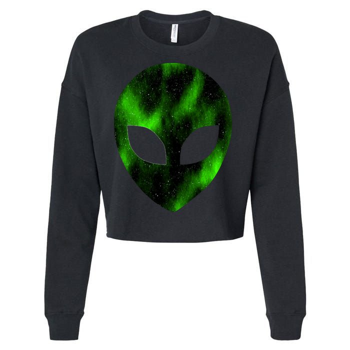 Alien Face Cropped Pullover Crew