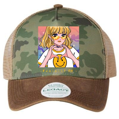 Aesthetic Feminist Af E Power Anime Indie Harajuku Gift Legacy Tie Dye Trucker Hat