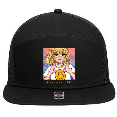 Aesthetic Feminist Af E Power Anime Indie Harajuku Gift 7 Panel Mesh Trucker Snapback Hat