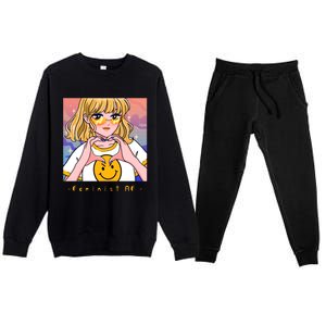 Aesthetic Feminist Af E Power Anime Indie Harajuku Gift Premium Crewneck Sweatsuit Set