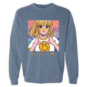 Aesthetic Feminist Af E Power Anime Indie Harajuku Gift Garment-Dyed Sweatshirt