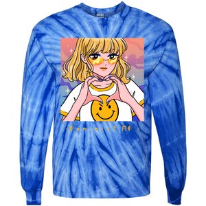 Aesthetic Feminist Af E Power Anime Indie Harajuku Gift Tie-Dye Long Sleeve Shirt