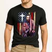 American Flag And Jesus Happy Independence Day 4th Of July Performance Shirt