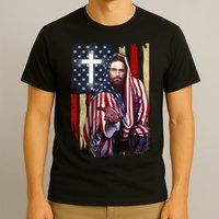 American Flag And Jesus Happy Independence Day 4th Of July T-Shirt