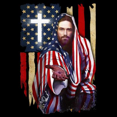 American Flag And Jesus Happy Independence Day 4th Of July T-Shirt