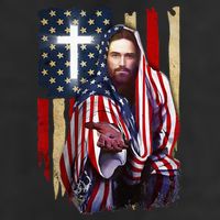 American Flag And Jesus Happy Independence Day 4th Of July Adult Drive Performance Visor
