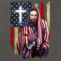 American Flag And Jesus Happy Independence Day 4th Of July Cotton Canvas Backpack