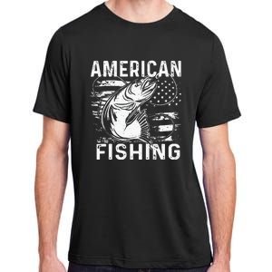 American fishing a fish next to a fishing hook Adult ChromaSoft Performance T-Shirt