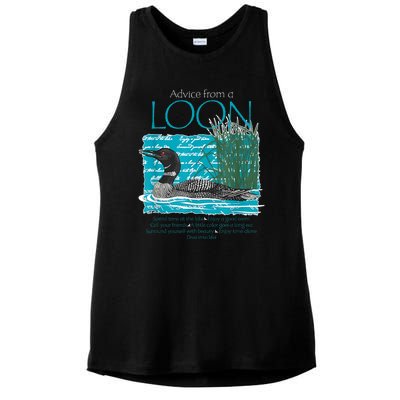 Advice From A Loon Spend Time At The Lake Ladies PosiCharge Tri-Blend Wicking Tank