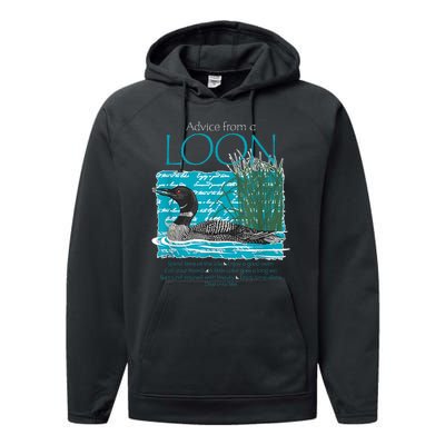 Advice From A Loon Spend Time At The Lake Performance Fleece Hoodie