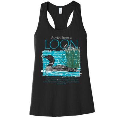 Advice From A Loon Spend Time At The Lake Women's Racerback Tank