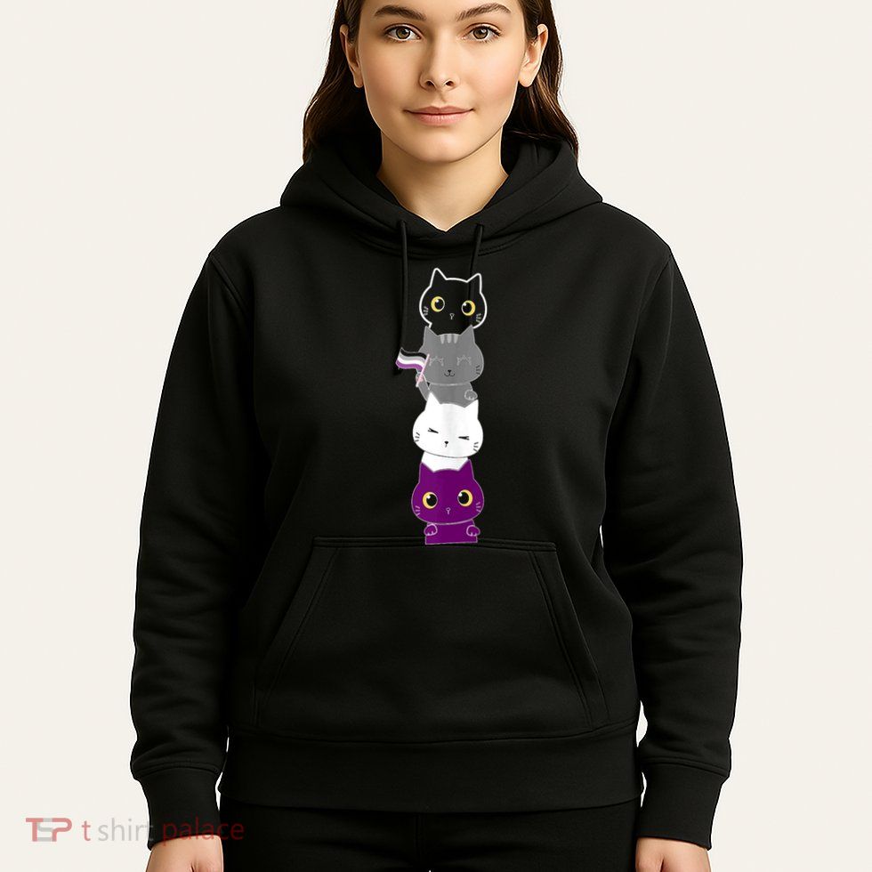 Asexuality Flag Animal Cat Ace Pride Demisexual Gift Asexual Hoodie