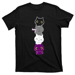 Asexuality Flag Animal Cat Ace Pride Demisexual Gift Asexual T-Shirt