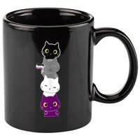 Asexuality Flag Animal Cat Ace Pride Demisexual Gift Asexual 11oz C Handle Ceramic Mug