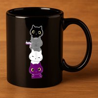 Asexuality Flag Animal Cat Ace Pride Demisexual Gift Asexual 11oz C Handle Ceramic Mug