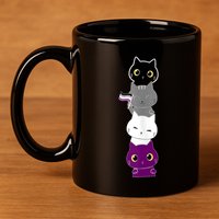 Asexuality Flag Animal Cat Ace Pride Demisexual Gift Asexual 11oz C Handle Ceramic Mug