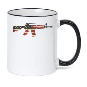 American Flag Ar15 11oz Black Color Changing Mug