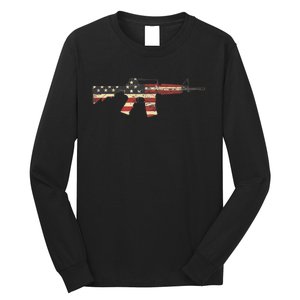 American Flag Ar15 Long Sleeve Shirt