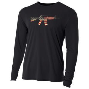 American Flag Ar15 Cooling Performance Long Sleeve Crew