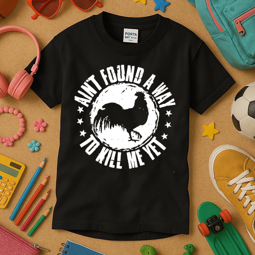 AinT Found A Way To Kill Me Yet Vintage Rooster Kids T-Shirt