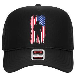 American Football Apparel Football High Crown Mesh Back Trucker Hat