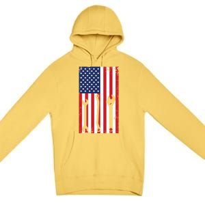 American Flag Auto Car Diesel Mechanic Dad Mechanics Gift Funny Gift Premium Pullover Hoodie