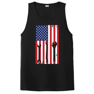 American Flag Auto Car Diesel Mechanic Dad Mechanics Gift Funny Gift PosiCharge Competitor Tank