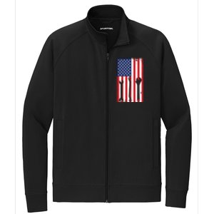 American Flag Auto Car Diesel Mechanic Dad Mechanics Gift Funny Gift Stretch Full-Zip Cadet Jacket