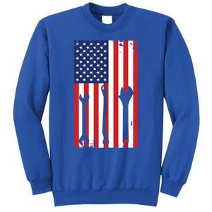 American Flag Auto Car Diesel Mechanic Dad Mechanics Gift Funny Gift Tall Sweatshirt