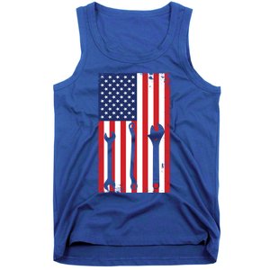 American Flag Auto Car Diesel Mechanic Dad Mechanics Gift Funny Gift Tank Top