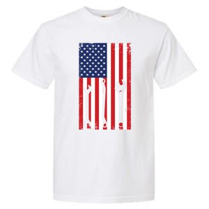 American Flag Auto Car Diesel Mechanic Dad Mechanics Gift Funny Gift Garment-Dyed Heavyweight T-Shirt