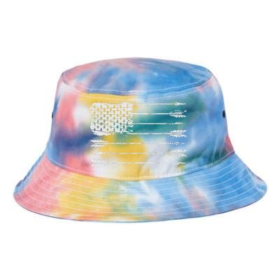 American Flag Arrow Archery Bowhunting Gifts Archer Hunter Tie Dye Newport Bucket Hat