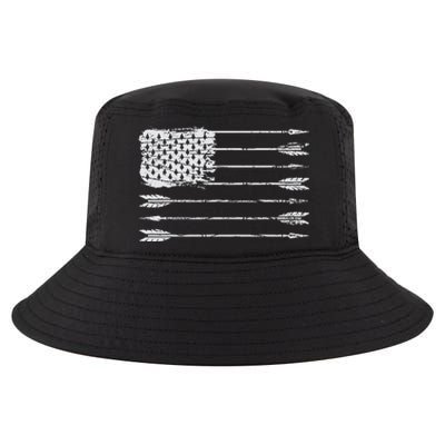 American Flag Arrow Archery Bowhunting Gifts Archer Hunter Cool Comfort Performance Bucket Hat