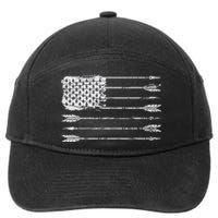 American Flag Arrow Archery Bowhunting Gifts Archer Hunter 7-Panel Snapback Hat