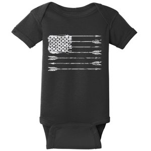 American Flag Arrow Archery Bowhunting Gifts Archer Hunter Baby Bodysuit