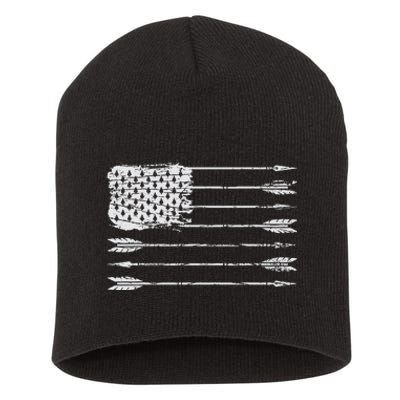 American Flag Arrow Archery Bowhunting Gifts Archer Hunter Short Acrylic Beanie