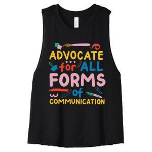 Advocate For All Forms Of Communication Women's Racerback Cropped Tank