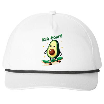 Avoboard Funny Avocado On A Skateboard Vegan Food Boy Snapback Five-Panel Rope Hat